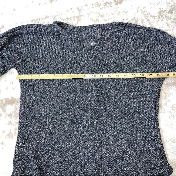 Haute Project sweater knit black & gray sweater long sleeve back button SZ S - Picture 7 of 12